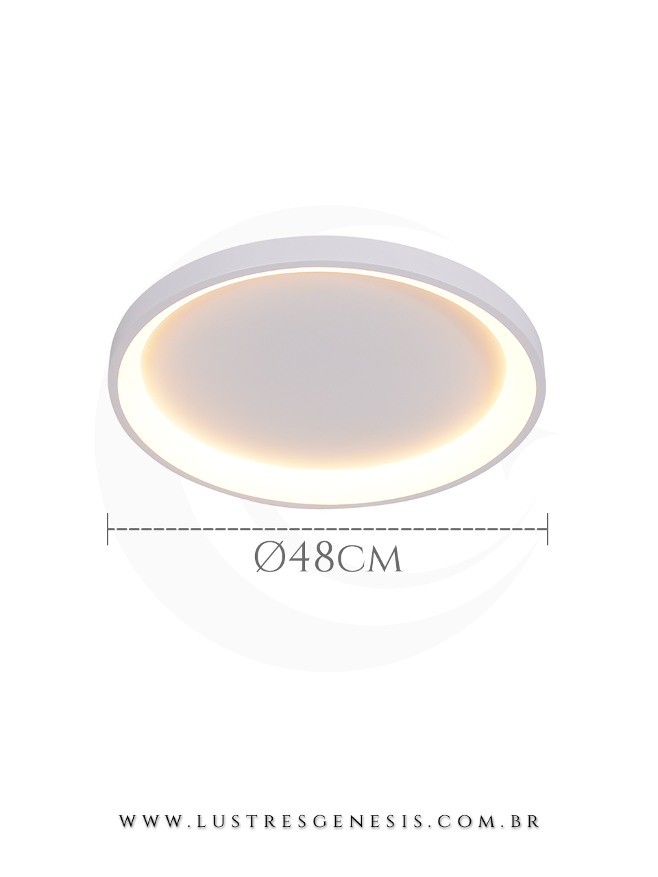 Plafon redondo preto com LED quente de 3600 l&uacute;mens, modelo Nexo &Oslash;38cm, ideal para quartos, sala de estar, corredor, hall e escrit&oacute;rio.